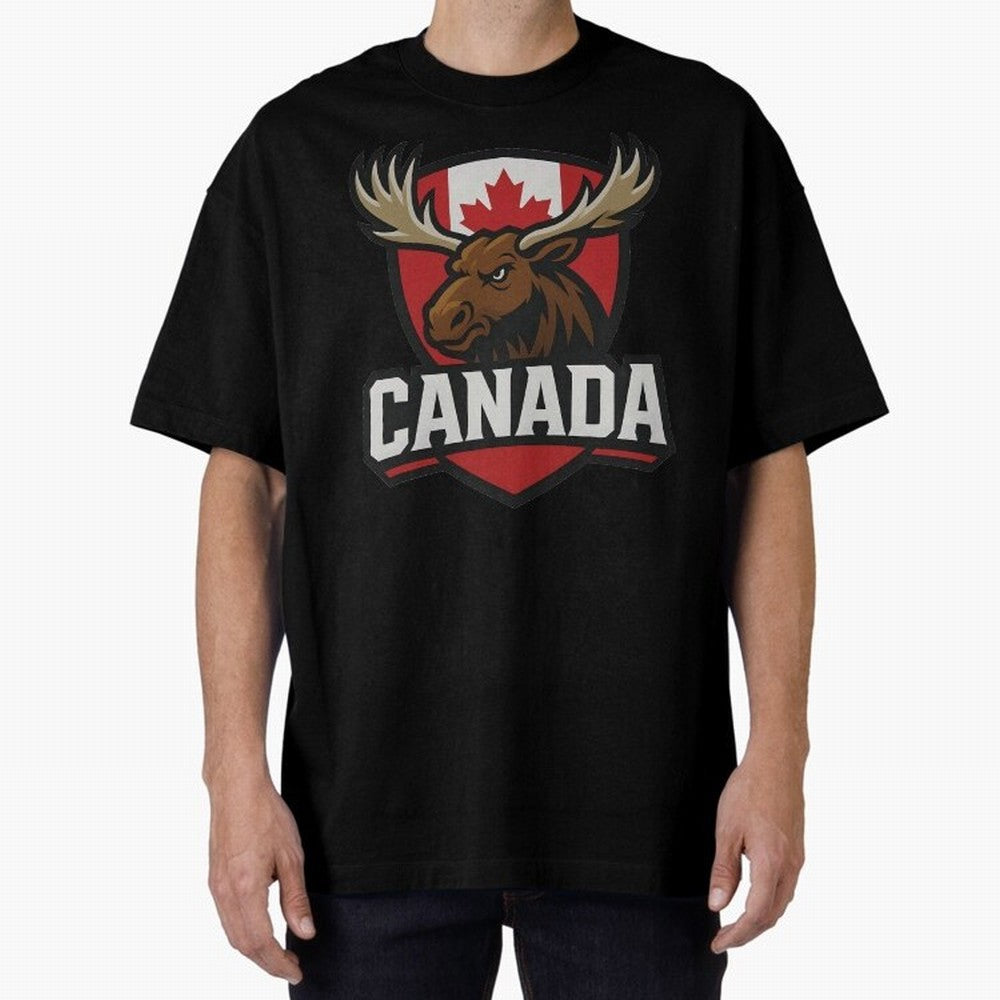 Canada Moose Sports Logo T-Shirt ¨C Canadian Flag Maple Leaf Emblem | 2026 World Cup Supporter Classic T-Shirt Upgrade FIFA World Cup 2026 USA Canada Mexico Capturing Haaland and Mbappe, Spain and Netherlands Energy, Retro Football Energy, Iconic