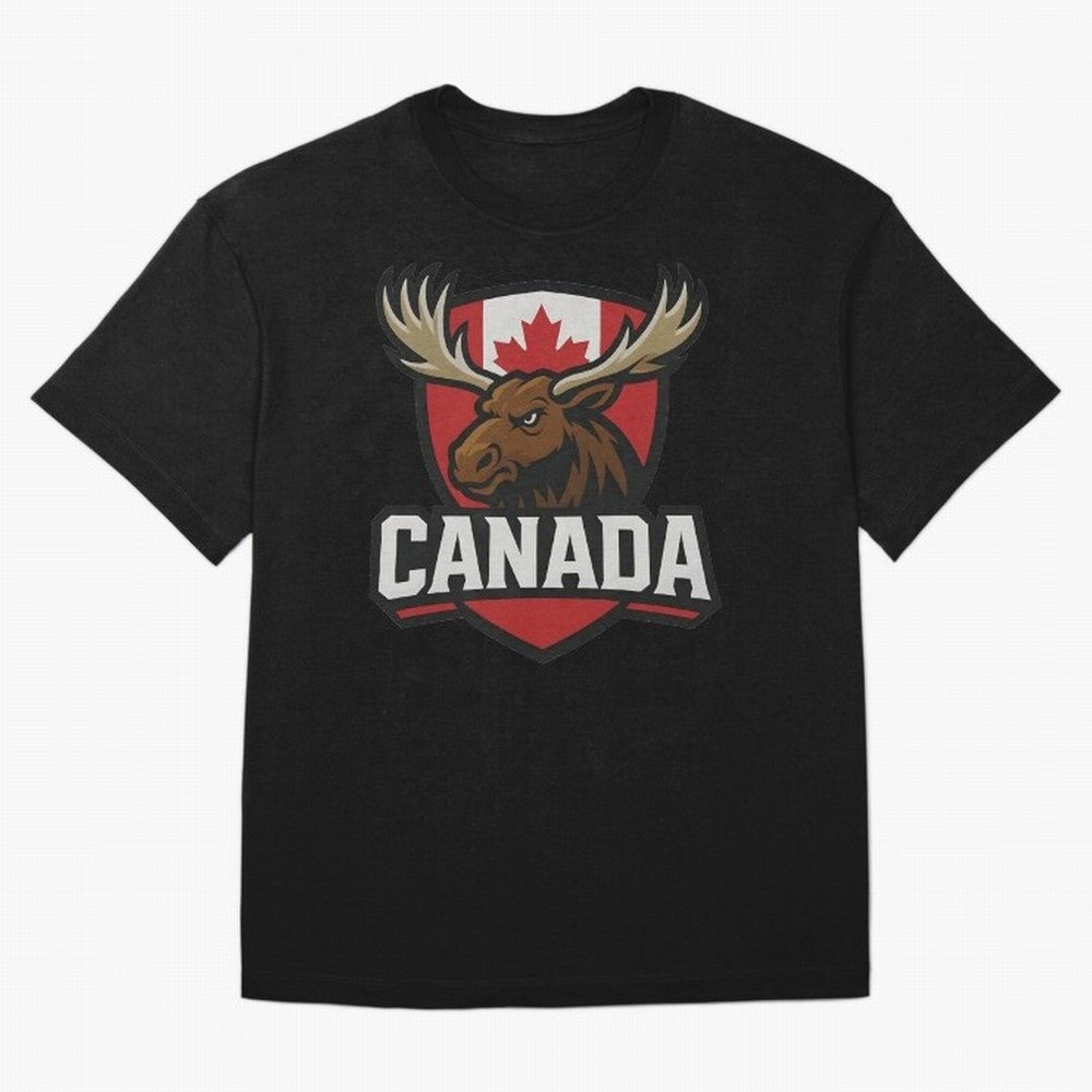 Canada Moose Sports Logo T-Shirt ¨C Canadian Flag Maple Leaf Emblem | 2026 World Cup Supporter Classic T-Shirt Upgrade FIFA World Cup 2026 USA Canada Mexico Capturing Haaland and Mbappe, Spain and Netherlands Energy, Retro Football Energy, Iconic