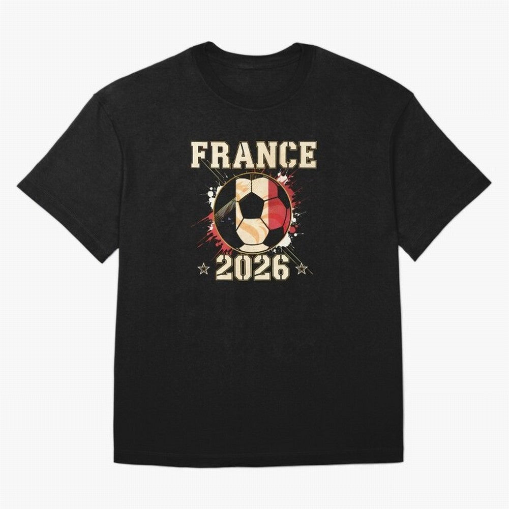 Front Print France Soccer World Cup 2026 - French Fan Gift T-Shirt_84561762 Classic T-Shirt Honor the Beautiful Game during the FIFA World Cup 2026 Journey through Messi, CR7 and Mbappe Highlights, Brazil, Portugal and Argentina Pride, Vintage