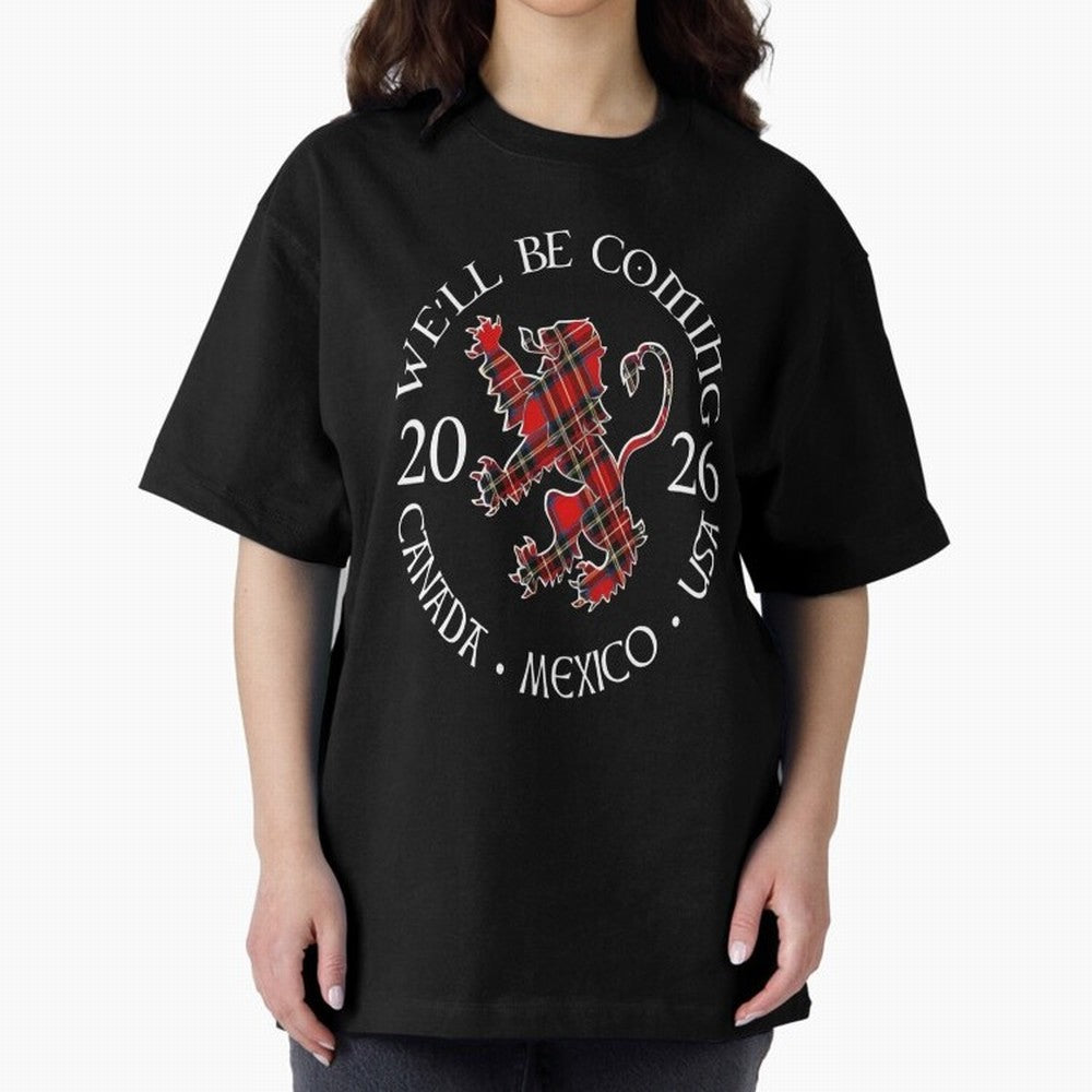 We'll be Coming Scotland Football Tee Scottish World Cup Classic T-Shirt Celebrate Classic Football Spirit in Match Day Hype around FIFA World Cup 2026, Neymar, Haaland and Cristiano Ronaldo, Brazil, Portugal and Argentina, Worldwide Fan Energy,