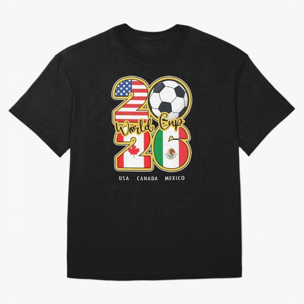 Usa Canada Mexico Soccer 2026 Oversized T-Shirt Keep the Legacy of Global Football Passion for FIFA World Cup 2026 Group Stage, Celebrating CR7 and Messi, France and Portugal, Supporter Pride, Iconic Celebrations, Legendary Names and Global Match