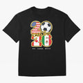 Usa Canada Mexico Soccer 2026 Oversized T-Shirt Keep the Legacy of Global Football Passion for FIFA World Cup 2026 Group Stage, Celebrating CR7 and Messi, France and Portugal, Supporter Pride, Iconic Celebrations, Legendary Names and Global Match