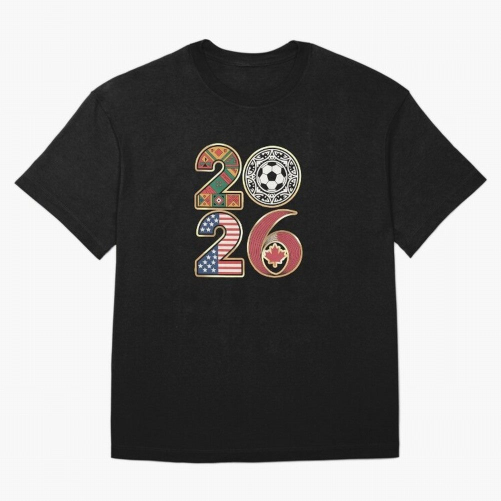 2026 Football Countries Design ¨C USA, Canada & Mexico Inspired Art Oversized T-Shirt Join Supporters Worldwide for FIFA World Cup 2026 USA Canada Mexico for Fans of CR7 and Messi and France, Bringing Football Passion, Legendary Performances,