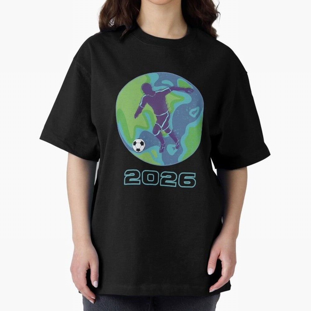 Soccer world 2026 Oversized T-Shirt Show Passion for the Stars of Global Football Passion for FIFA World Cup 2026, Capturing Messi, Argentina and Brazil, Game Day Rituals, Football Legends, Country Pride and the Road to the Final; Made for