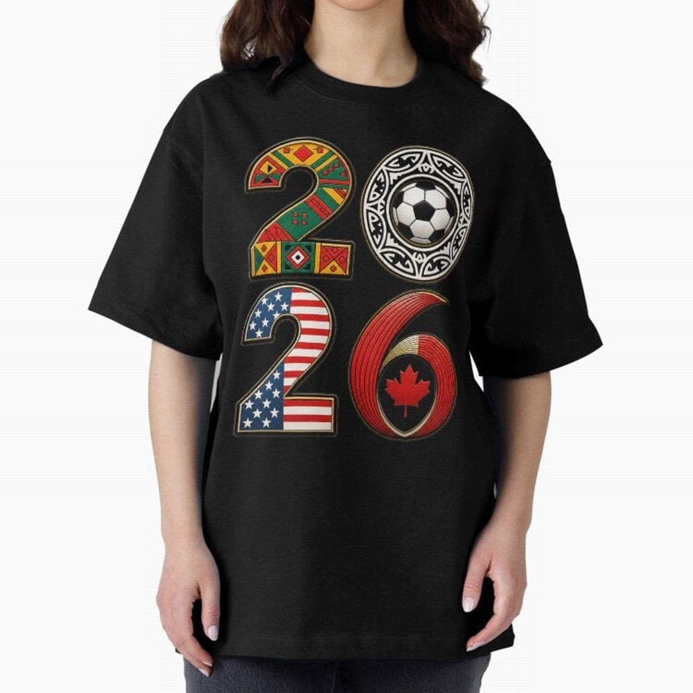 United 2026 Soccer Fan - North America Host Countries Oversized T-Shirt Relive FIFA World Cup 2026 for Fans of Haaland and France, Bringing Retro Football Energy, Iconic Rivalries, Trophy Chase Drama and Stadium Atmosphere; Great for Supporters Who