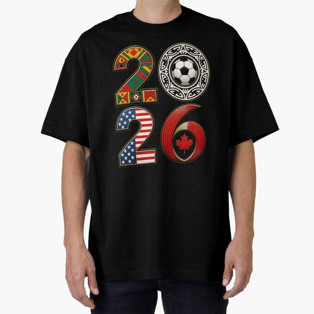 United 2026 Soccer Fan - North America Host Countries Oversized T-Shirt Relive FIFA World Cup 2026 for Fans of Haaland and France, Bringing Retro Football Energy, Iconic Rivalries, Trophy Chase Drama and Stadium Atmosphere; Great for Supporters Who