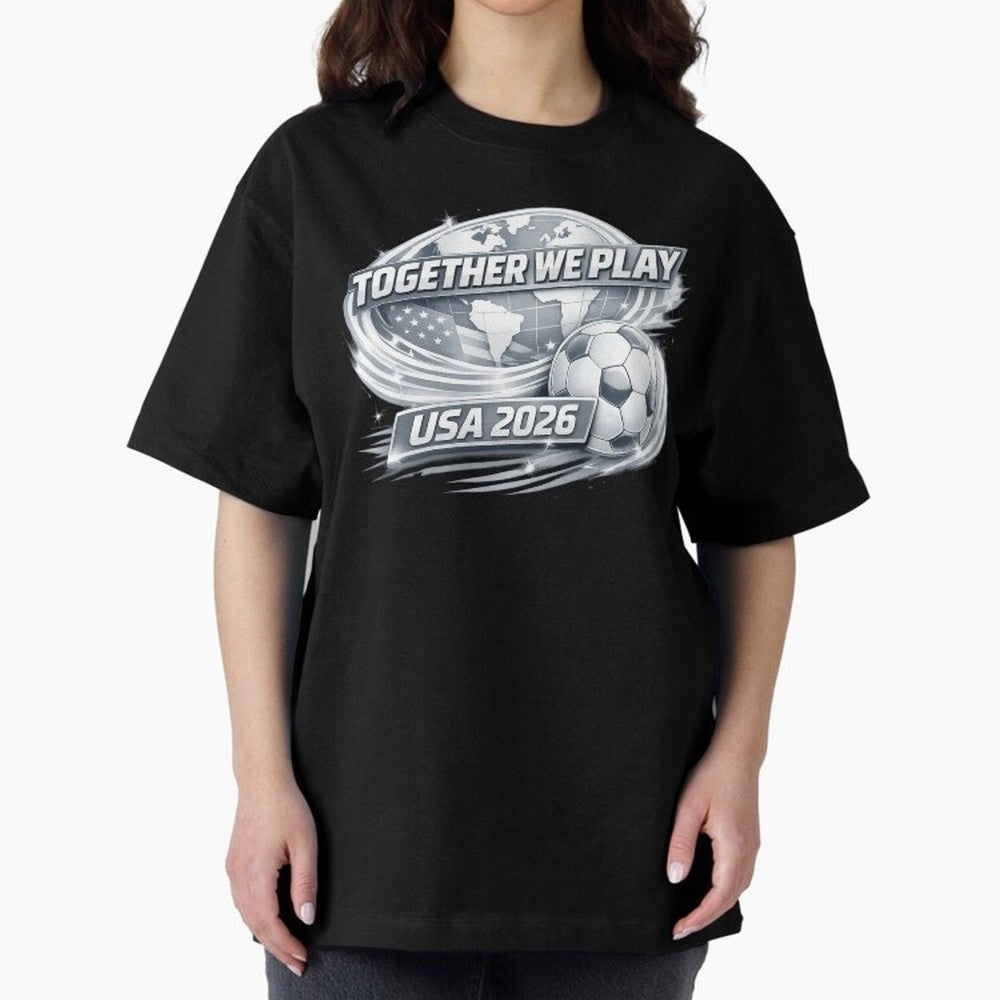 World Cup 2026 Oversized T-Shirt Fuel Your Fan Pride for Global Football Passion for FIFA World Cup 2026 USA Canada Mexico, Filled with CR7 and Messi, France and Portugal, Sports Nostalgia, International Competition, Famous Players and