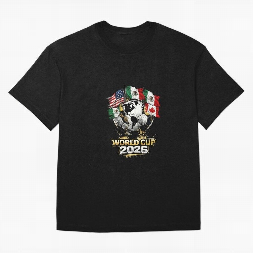 Fifa 2026 World Cup Flags Football Graphic Tee Oversized T-Shirt Cheer for FIFA World Cup 2026 USA Canada Mexico Spirit, Celebrating England and Germany, Mbappe, Soccer Culture, Superstar Moments, National Team Dreams and Competitive Fire; Great