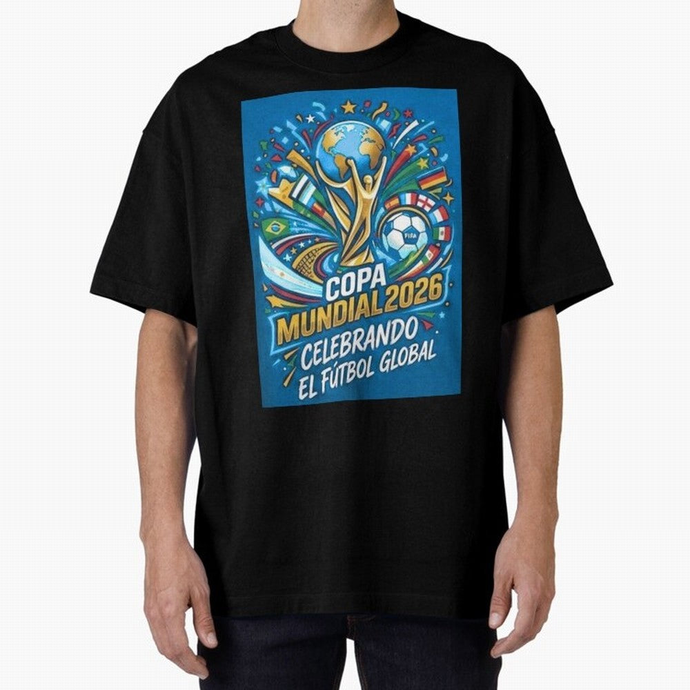 World Cup Oversized T-Shirt Back Your Heroes with Global Football Passion for FIFA World Cup 2026, Highlighting Neymar, Haaland and Cristiano Ronaldo, England, Tournament Hype, Historic Matchups, Family Viewing Parties and Global Sports Pride;