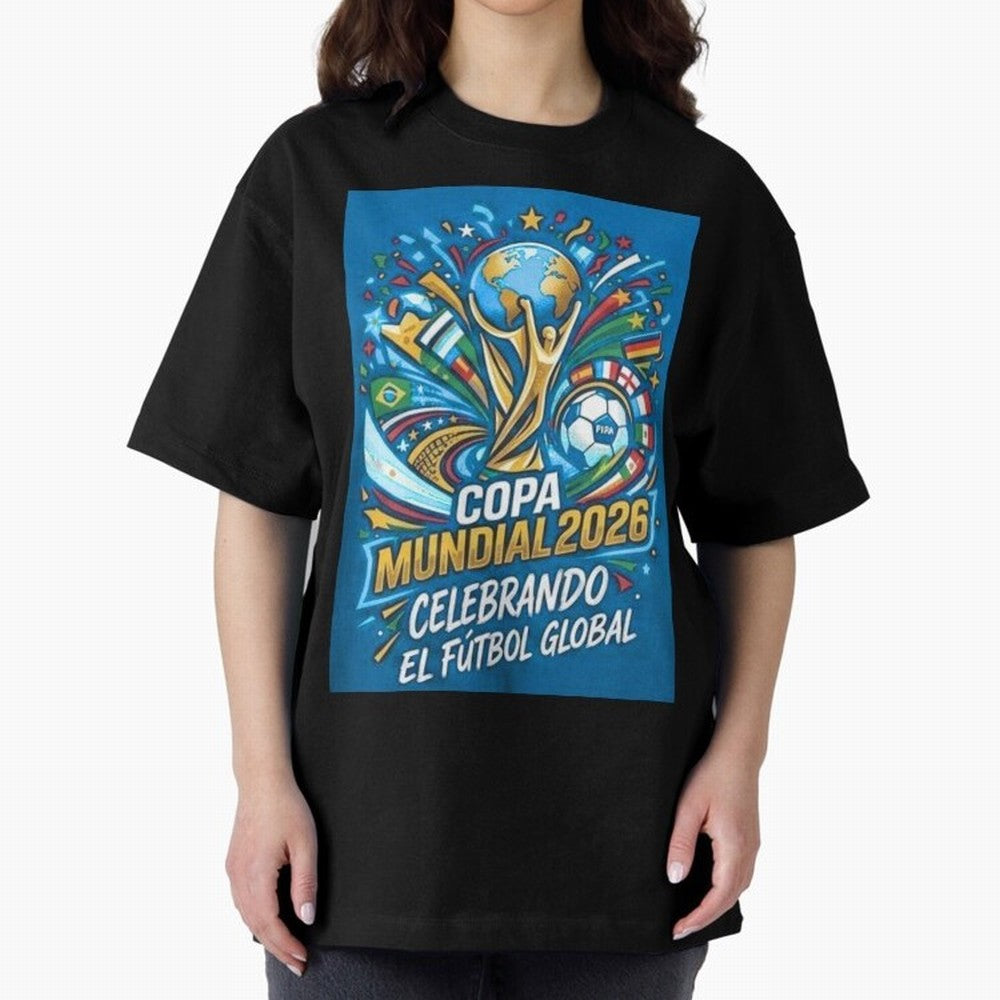 World Cup Oversized T-Shirt Back Your Heroes with Global Football Passion for FIFA World Cup 2026, Highlighting Neymar, Haaland and Cristiano Ronaldo, England, Tournament Hype, Historic Matchups, Family Viewing Parties and Global Sports Pride;