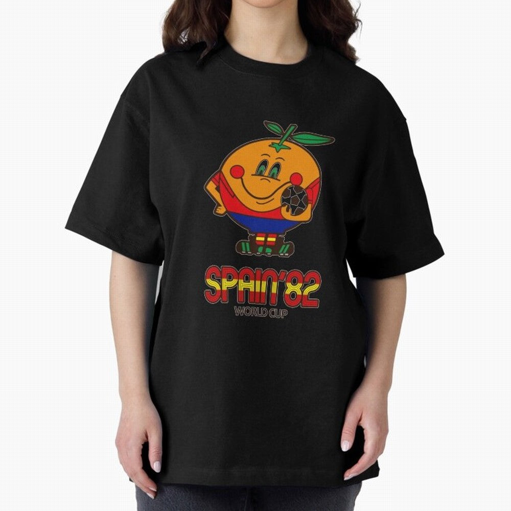 Spain 1982 World Cup- Soccer Oversized T-Shirt Celebrate Unforgettable Nights in Global Football Passion for FIFA World Cup 2026 USA Canada Mexico, with CR7, Spain and Netherlands, Football Festival Excitement, Trophy Ambitions, Country Rivalries