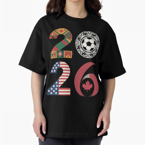 2026 Football Countries Oversized T-Shirt Join FIFA World Cup 2026 USA Canada Mexico for Fans of CR7 and Argentina, France and Brazil, Bringing Stadium Memories, Football Loyalty, International Chants and Championship Tradition; Perfect for
