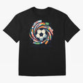 2D World Cup 2026 Football Spiral Flag Design T-Shirt Oversized T-Shirt Showcase Match Day Hype around FIFA World Cup 2026, Messi, CR7 and Mbappe, England and Germany, Game Day Rituals, Football Legends, Country Pride and the Road to the Final;