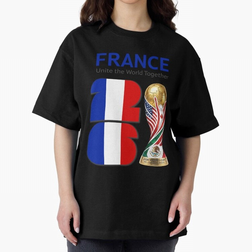 World Cup 2026, IMG 030, FRANCE 001 Oversized T-Shirt Show Your Tournament Heart for the FIFA World Cup 2026 USA Canada Mexico Journey through Neymar, Haaland and Cristiano Ronaldo Highlights, Netherlands Pride, Tournament Hype, Historic Matchups,
