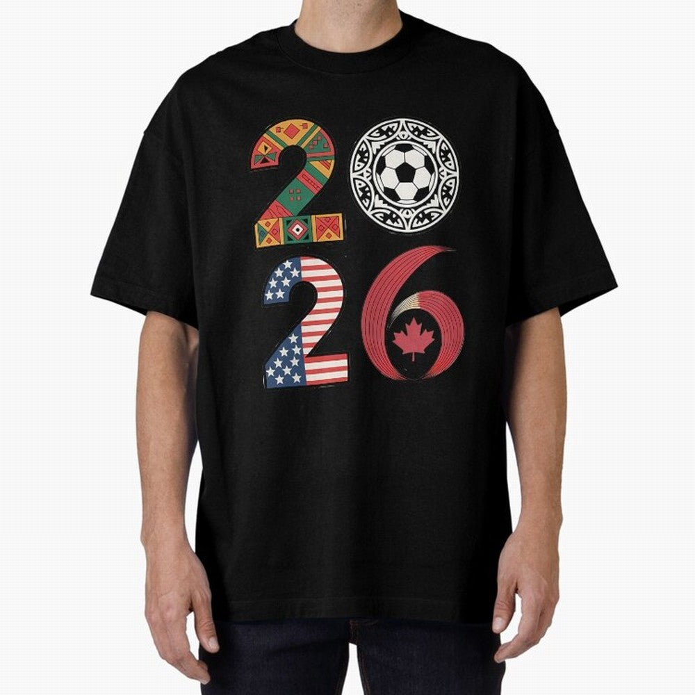 2026 Football Countries Design Usa Canada Mexico Inspired Oversized T-Shirt Celebrate Unforgettable Nights in Match Day Hype around FIFA World Cup 2026, Mbappe, Argentina, Global Supporter Spirit, Legendary Goals, National Colors and Tournament