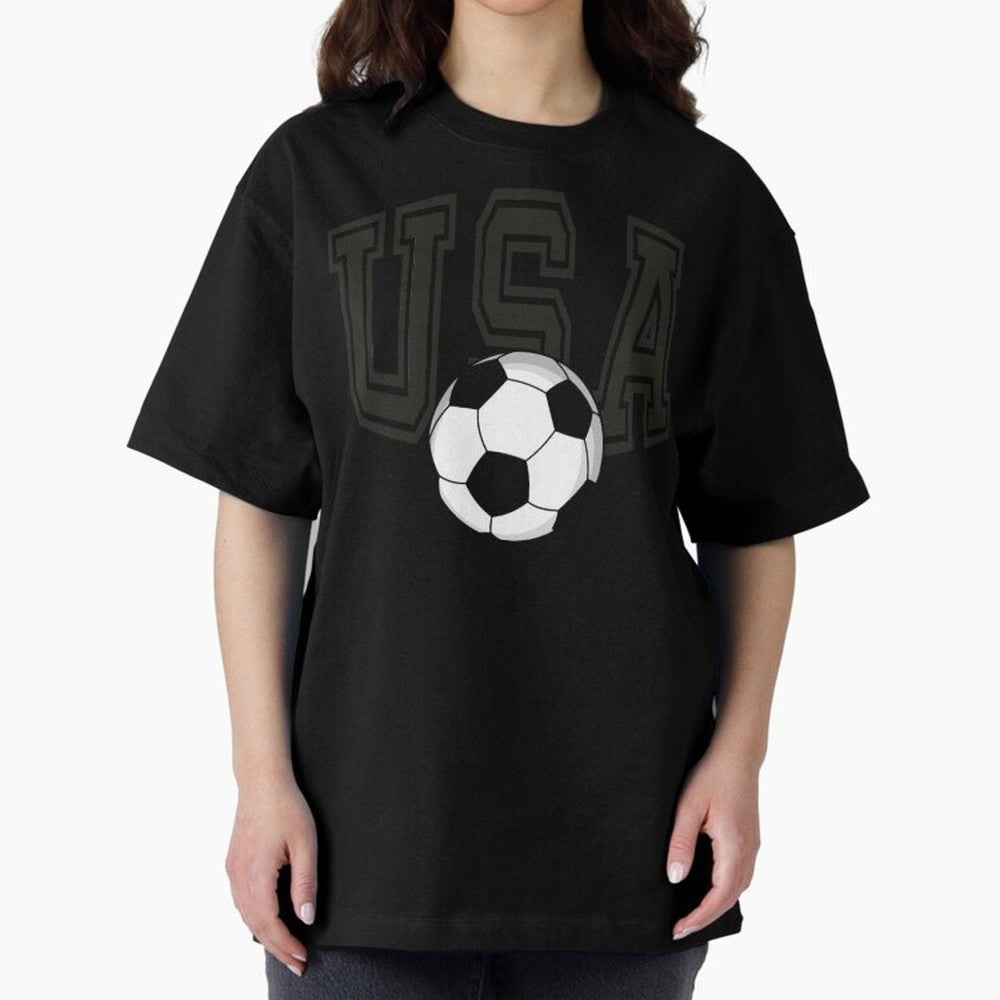 USA soccer ball American world cup 2026 fan Oversized T-Shirt Bring a Vintage Feel to FIFA World Cup 2026 USA Canada Mexico for Fans of CR7 and Germany, Bringing Game Day Rituals, Football Legends, Country Pride and the Road to the Final; Created