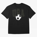 USA soccer ball American world cup 2026 fan Oversized T-Shirt Bring a Vintage Feel to FIFA World Cup 2026 USA Canada Mexico for Fans of CR7 and Germany, Bringing Game Day Rituals, Football Legends, Country Pride and the Road to the Final; Created