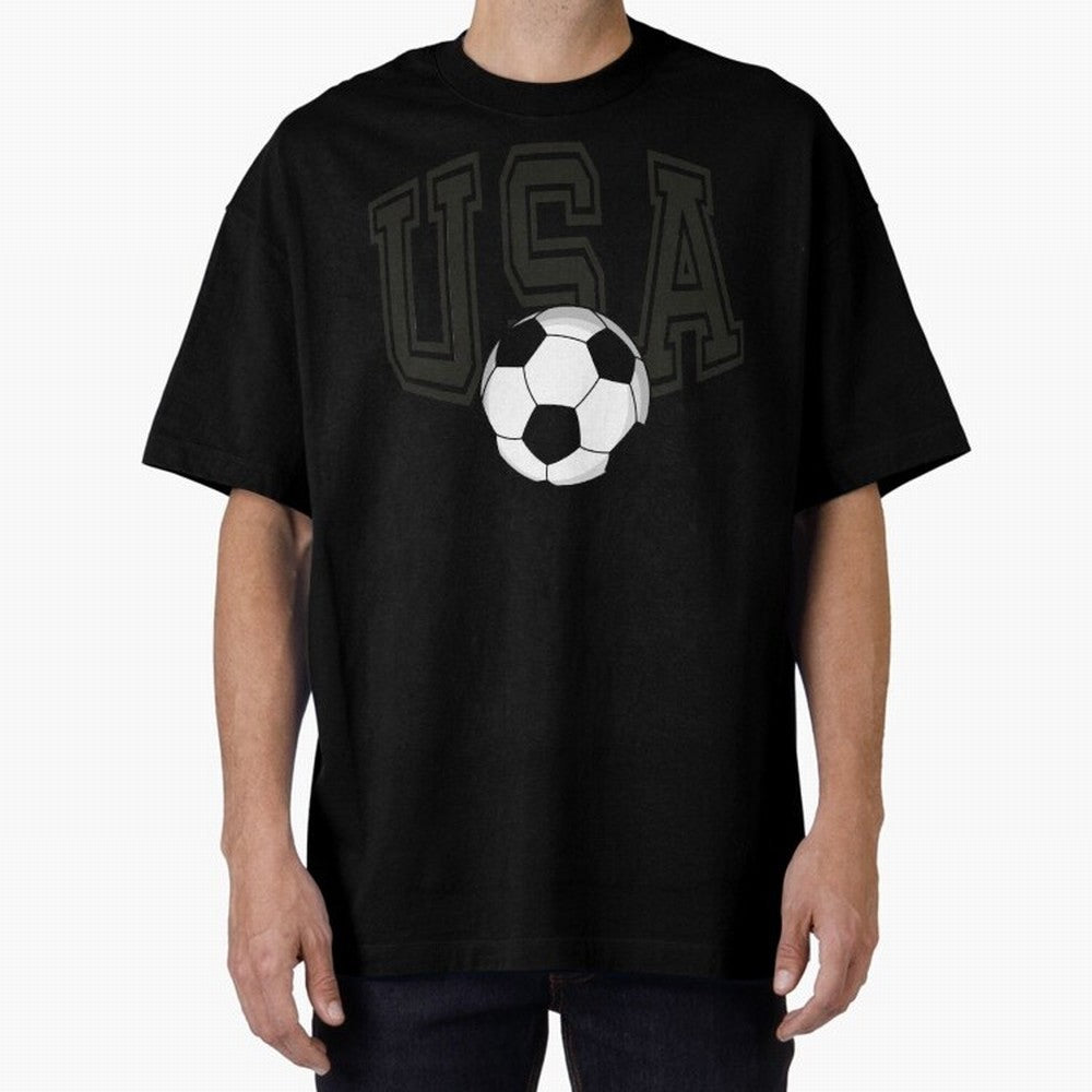 USA soccer ball American world cup 2026 fan Oversized T-Shirt Bring a Vintage Feel to FIFA World Cup 2026 USA Canada Mexico for Fans of CR7 and Germany, Bringing Game Day Rituals, Football Legends, Country Pride and the Road to the Final; Created