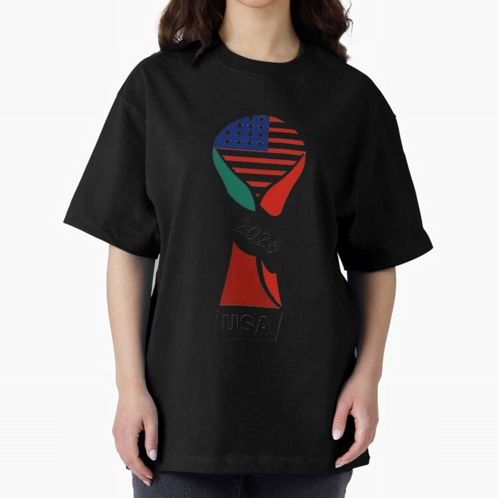 T-shirt usa FIFA world 2026 Oversized T-Shirt Fuel Your Fan Pride for FIFA World Cup 2026 Group Stage for Fans of Haaland and Portugal, Spain and Germany, Bringing Championship Spirit, Famous Goals, Roaring Crowds and International Football Unity;
