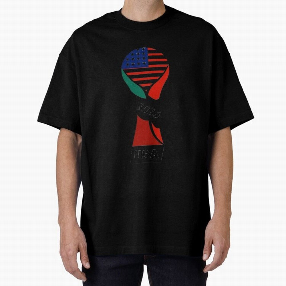 T-shirt usa FIFA world 2026 Oversized T-Shirt Fuel Your Fan Pride for FIFA World Cup 2026 Group Stage for Fans of Haaland and Portugal, Spain and Germany, Bringing Championship Spirit, Famous Goals, Roaring Crowds and International Football Unity;