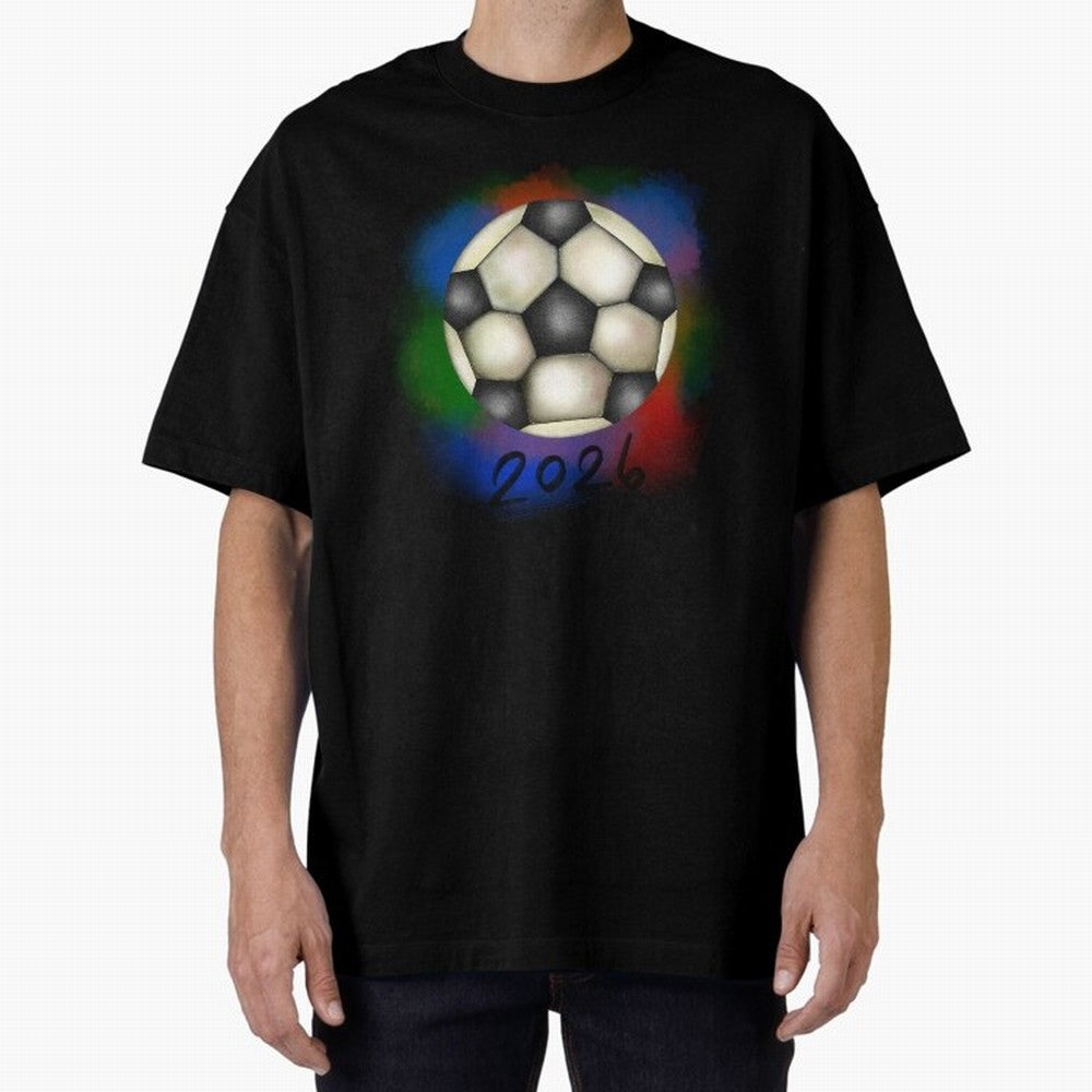 Football soccer Oversized T-Shirt Fuel the Hype around Global Football Passion for FIFA World Cup 2026 USA Canada Mexico, Filled with Haaland and Mbappe, Brazil, Portugal and Argentina, Sports Nostalgia, International Competition, Famous Players