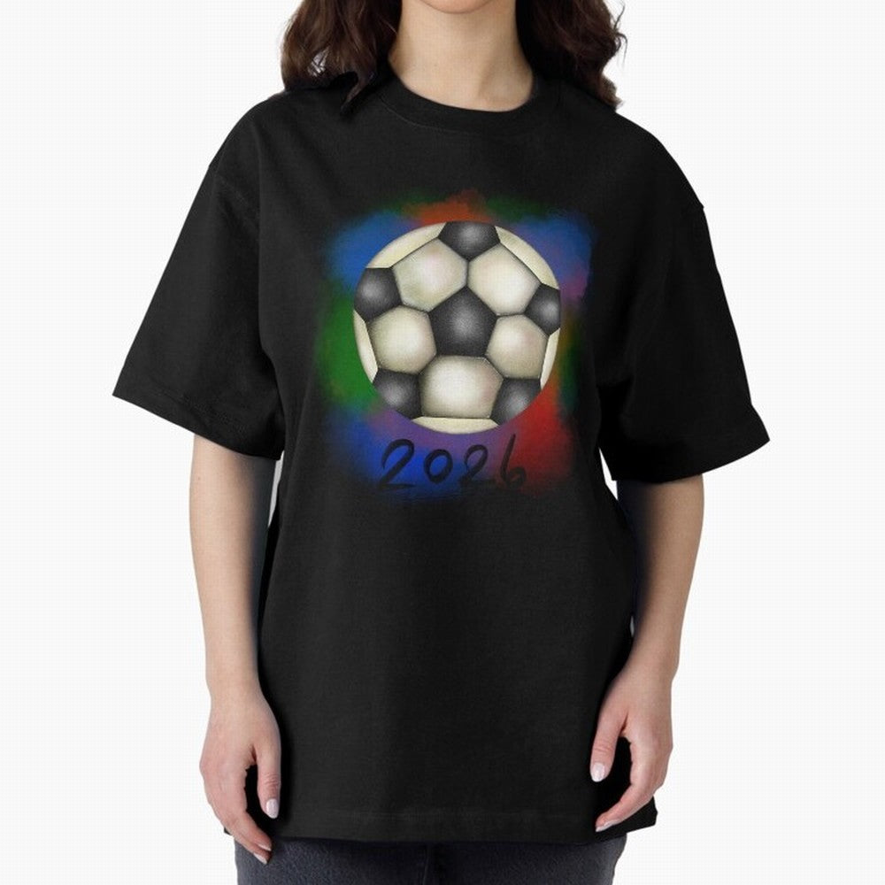 Football soccer Oversized T-Shirt Fuel the Hype around Global Football Passion for FIFA World Cup 2026 USA Canada Mexico, Filled with Haaland and Mbappe, Brazil, Portugal and Argentina, Sports Nostalgia, International Competition, Famous Players