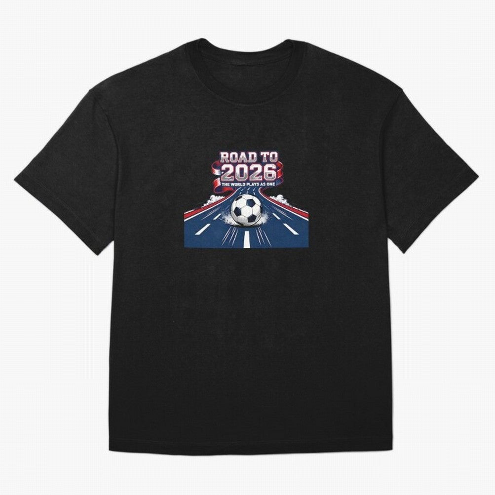 Road To 2026 The World Plays As One Oversized T-Shirt Make Your Look Match the FIFA World Cup 2026 USA Canada Mexico Journey through CR7 Highlights, England and Germany Pride, Sports Nostalgia, International Competition, Famous Players and
