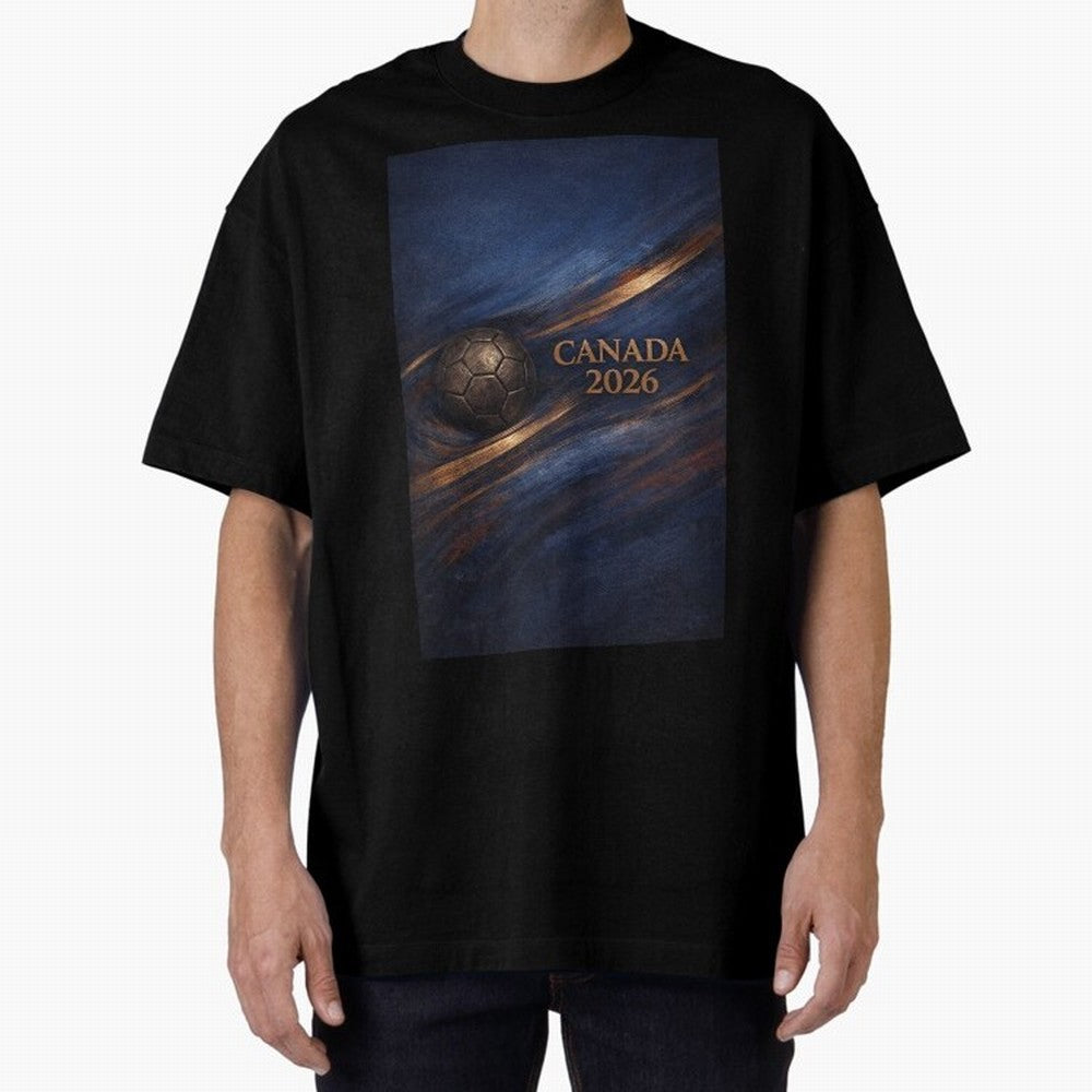 Canada 2026 Soccer Inspired Design Oversized T-Shirt Honor the Football Icons of FIFA World Cup 2026 Group Stage Centered on Neymar, Haaland and Cristiano Ronaldo, Portugal Energy, Champion Mindset, Group Stage Buzz, Knockout Tension and Passionate