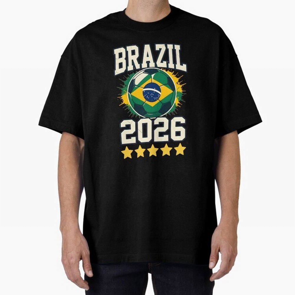 Brazil Soccer Football 2026 Oversized T-Shirt Celebrate the Stars of the FIFA World Cup 2026 Journey through Neymar, Haaland and Cristiano Ronaldo Highlights, Netherlands Pride, Game Day Rituals, Football Legends, Country Pride and the Road to the