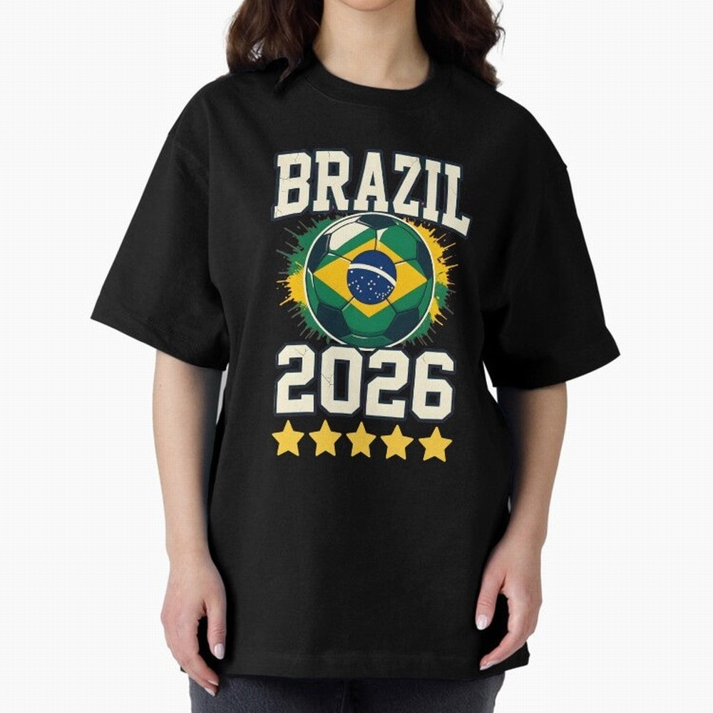 Brazil Soccer Football 2026 Oversized T-Shirt Celebrate the Stars of the FIFA World Cup 2026 Journey through Neymar, Haaland and Cristiano Ronaldo Highlights, Netherlands Pride, Game Day Rituals, Football Legends, Country Pride and the Road to the