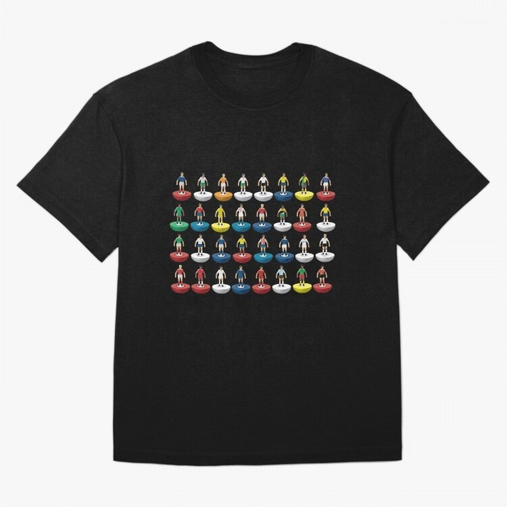 World Subbuteo players Oversized T-Shirt Represent the FIFA World Cup 2026 Group Stage Journey through Mbappe Highlights, Spain Pride, Retro Football Energy, Iconic Rivalries, Trophy Chase Drama and Stadium Atmosphere; Ideal for Football Dads,