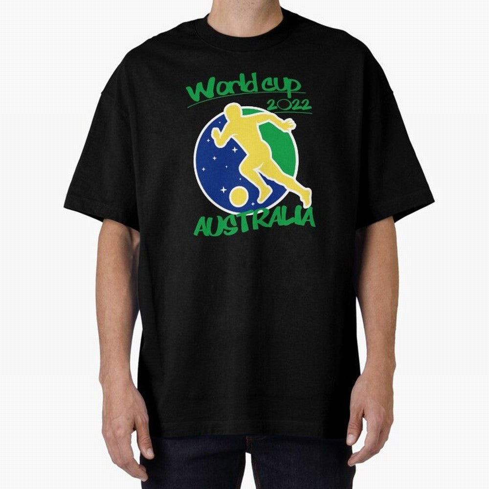 Australia World Cup 2022 Oversized T-Shirt Fuel FIFA World Cup 2026 for Fans of Haaland and England, Bringing Vintage Soccer Flavor, Modern Football Stars, National Flags and Final Night Emotion; Made for Collectors Who Enjoy Iconic Players,