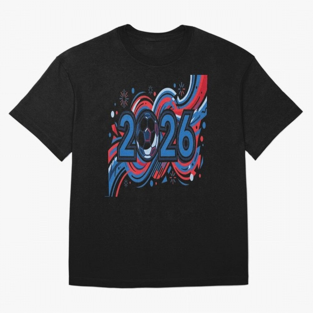Football 2026 Oversized T-Shirt Join Supporters Worldwide for Match Day Hype around FIFA World Cup 2026 USA Canada Mexico, Mbappe and Neymar, Argentina and Brazil, Vintage Soccer Flavor, Modern Football Stars, National Flags and Final Night