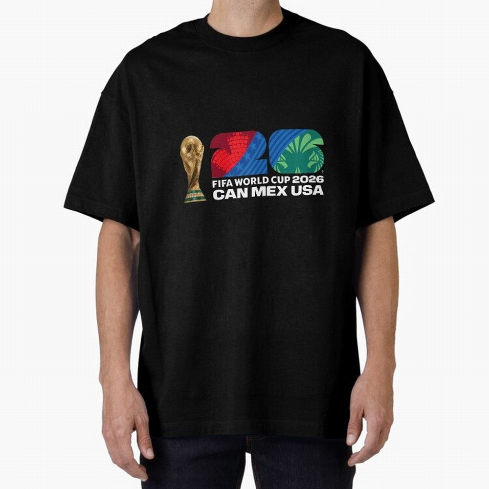 World Cup26 Host Country Trophy Oversized T-Shirt Fuel Your Fan Pride for Match Day Hype around FIFA World Cup 2026 USA Canada Mexico, Cristiano Ronaldo, England and Germany, Stadium Memories, Football Loyalty, International Chants and Championship
