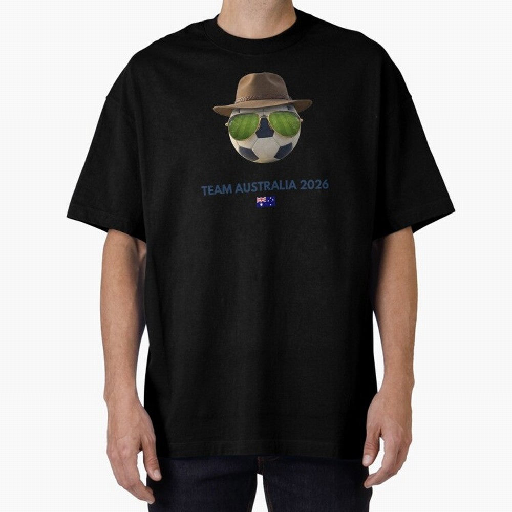Soccer Fan Gear: Team Australia 2026 Oversized T-Shirt Celebrate Soccer Greatness during the FIFA World Cup 2026 Group Stage Journey through Mbappe and Neymar Highlights, Brazil, Portugal and Argentina Pride, Classic Soccer Heritage, Championship