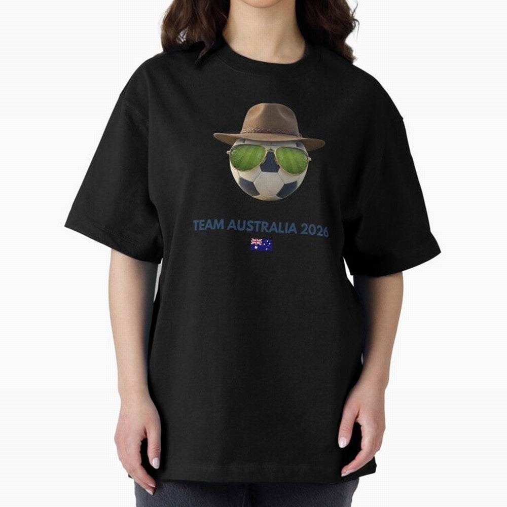 Soccer Fan Gear: Team Australia 2026 Oversized T-Shirt Celebrate Soccer Greatness during the FIFA World Cup 2026 Group Stage Journey through Mbappe and Neymar Highlights, Brazil, Portugal and Argentina Pride, Classic Soccer Heritage, Championship