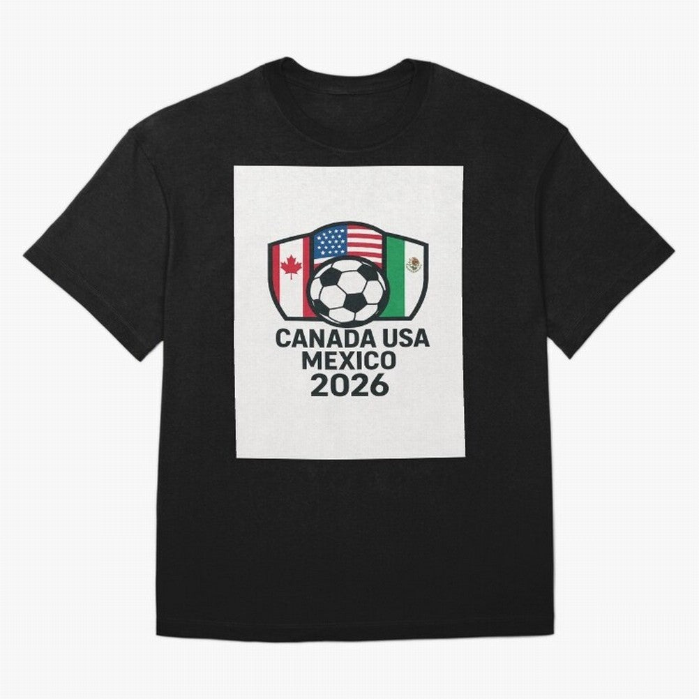 World Cup Soccer 2026 Canada USA Mexico Design Oversized T-Shirt Turn Up for FIFA World Cup 2026 USA Canada Mexico for Fans of Neymar, Haaland and Cristiano Ronaldo and Argentina and Brazil, Bringing Classic Soccer Heritage, Championship Pressure,