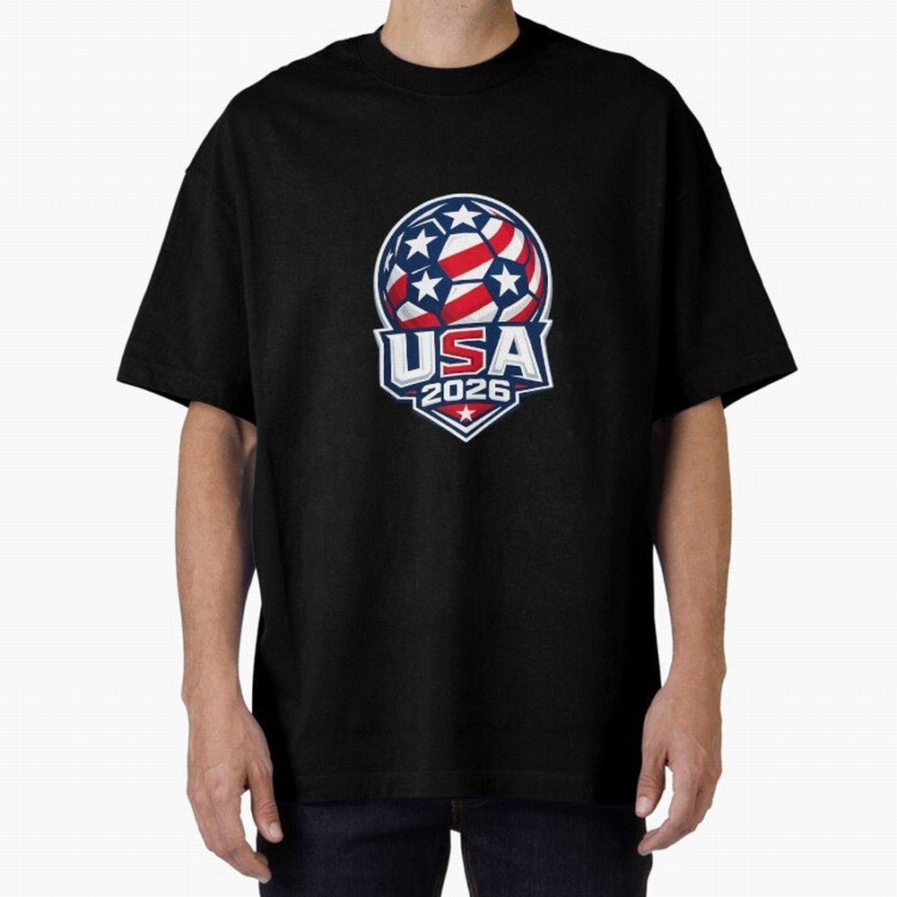 Usa 2026 World Cup - Star Spangled Soccer - American Host Fan Oversized T-Shirt Bring Supporter Culture to Match Day Hype around FIFA World Cup 2026 USA Canada Mexico, Mbappe and Neymar, Spain, Match Day Excitement, Supporter Culture, Golden Goals