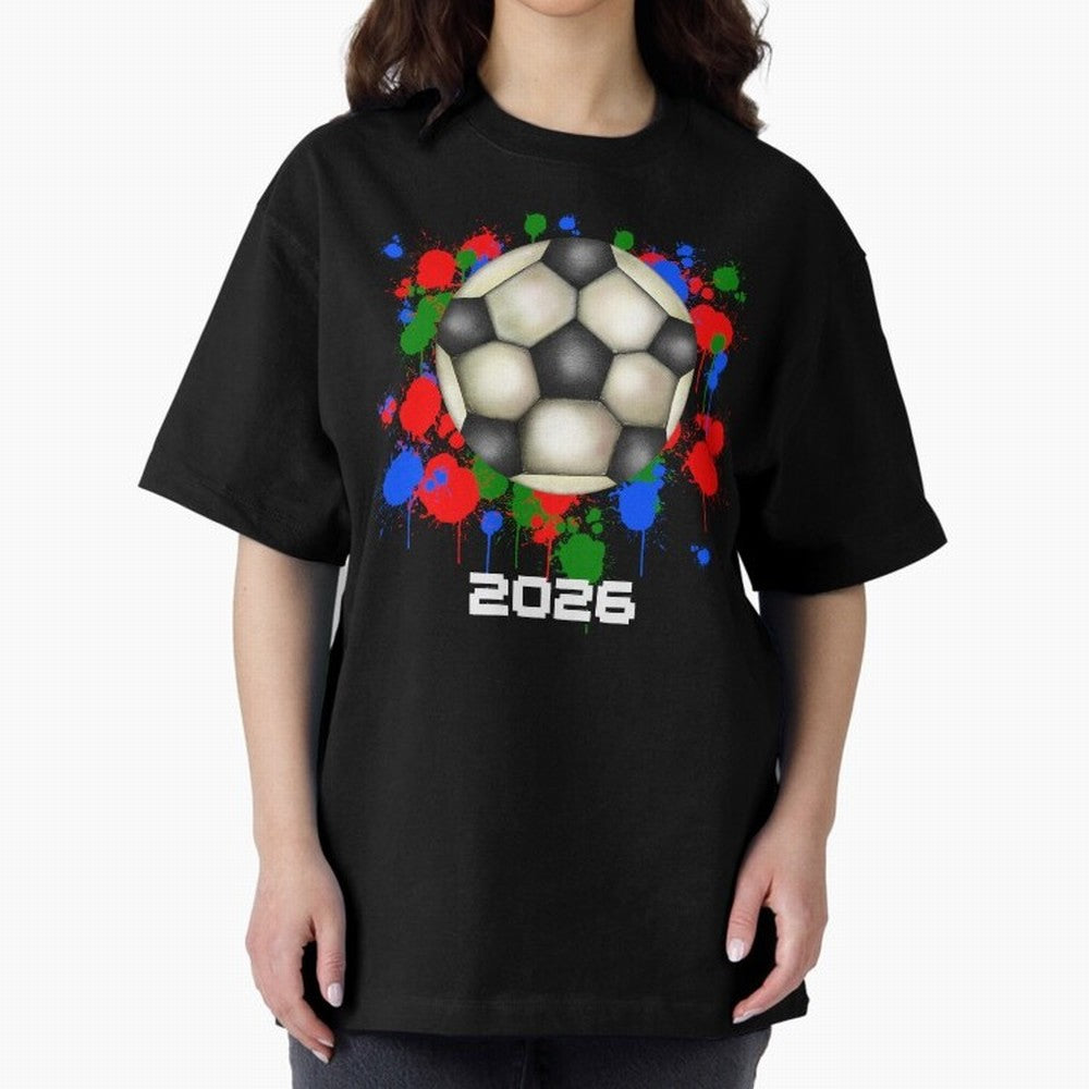 Football 2026 Oversized T-Shirt Join Match Day Hype around FIFA World Cup 2026, Messi and Cristiano Ronaldo, England, Football Passion, Legendary Performances, Festival Vibes and Supporter Community; Perfect for Supporters Who Want Bold Football