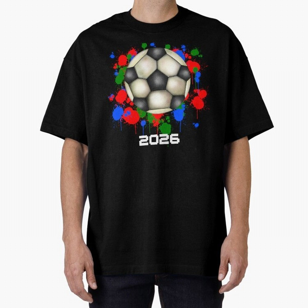 Football 2026 Oversized T-Shirt Join Match Day Hype around FIFA World Cup 2026, Messi and Cristiano Ronaldo, England, Football Passion, Legendary Performances, Festival Vibes and Supporter Community; Perfect for Supporters Who Want Bold Football