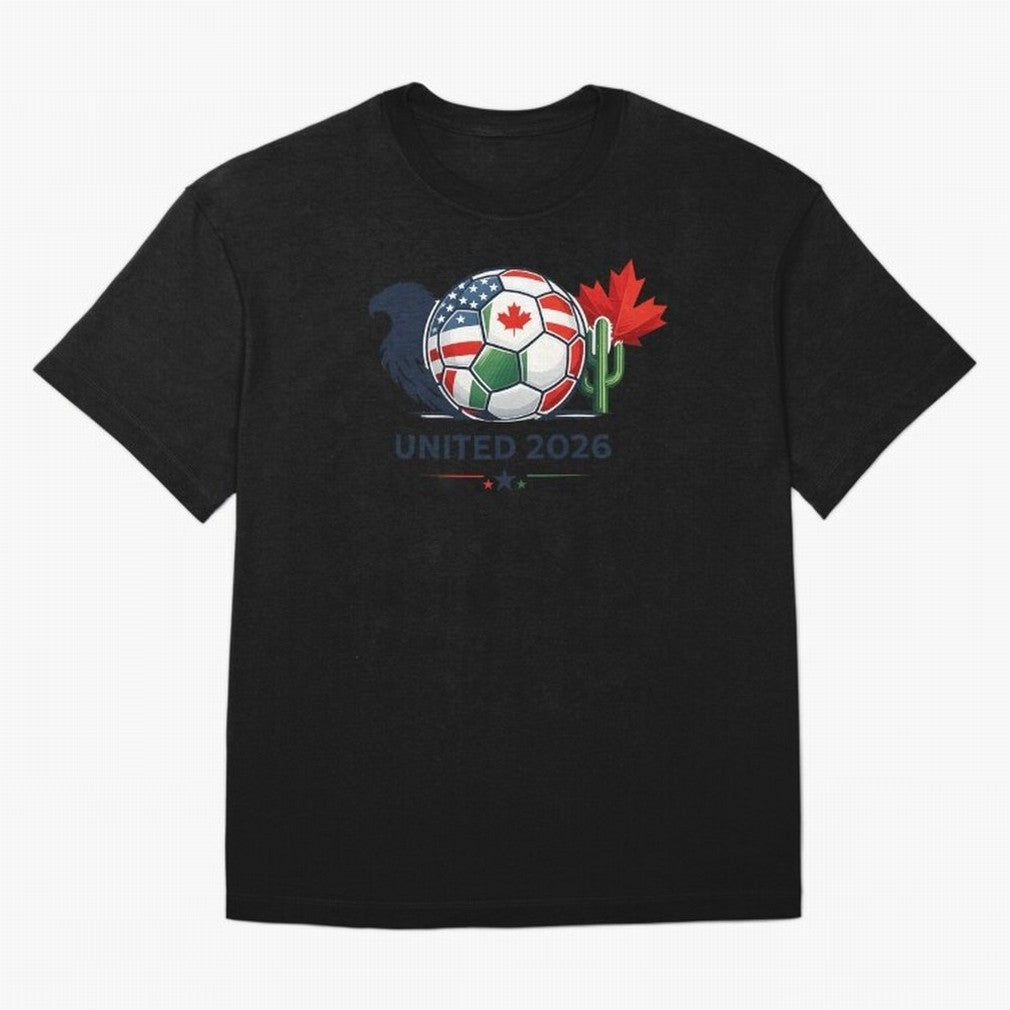 World Cup 2026 United Soccer Design Oversized T-Shirt Show Your Tournament Heart for FIFA World Cup 2026 Group Stage for Fans of Mbappe and Neymar and Portugal, Spain and Germany, Bringing Fan Favorite Moments, National Team Passion, Big Match