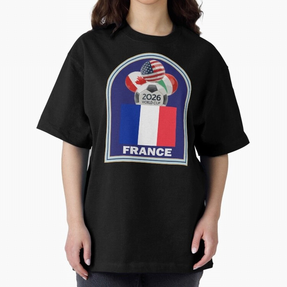 France 2026 Soccer T-shirt Oversized T-Shirt Celebrate Global Passion for Global Football Passion for FIFA World Cup 2026 USA Canada Mexico, with Haaland, Spain, Football Festival Excitement, Trophy Ambitions, Country Rivalries and Star Player