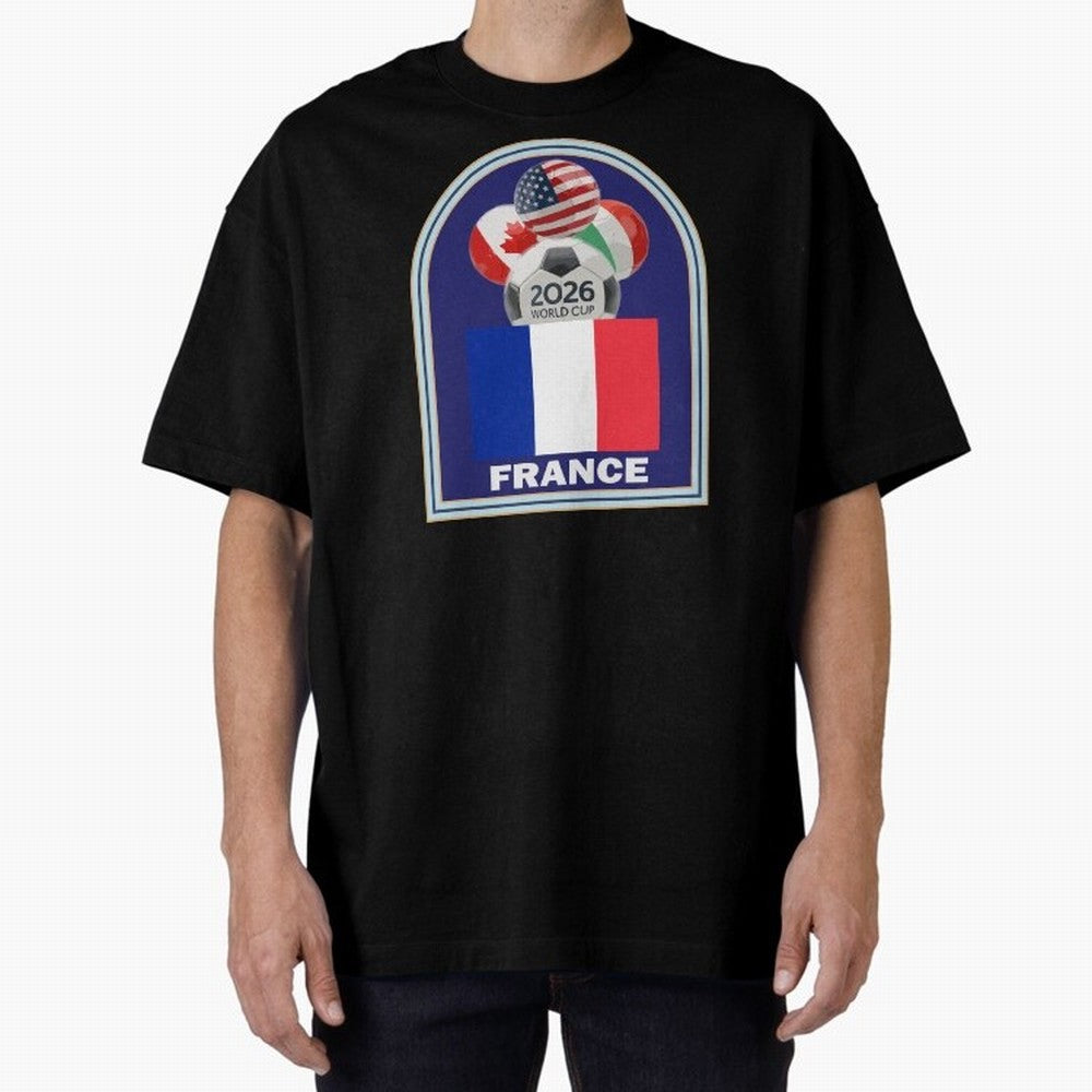 France 2026 Soccer T-shirt Oversized T-Shirt Celebrate Global Passion for Global Football Passion for FIFA World Cup 2026 USA Canada Mexico, with Haaland, Spain, Football Festival Excitement, Trophy Ambitions, Country Rivalries and Star Player