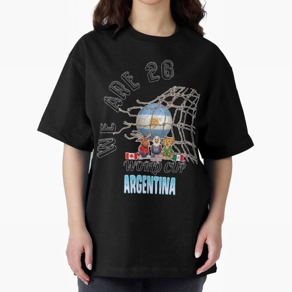 World Cup 26 - Argentina Oversized T-Shirt Celebrate the Biggest Stage of Global Football Passion for FIFA World Cup 2026, Filled with Cristiano Ronaldo, Argentina, France and Brazil, Champion Mindset, Group Stage Buzz, Knockout Tension and