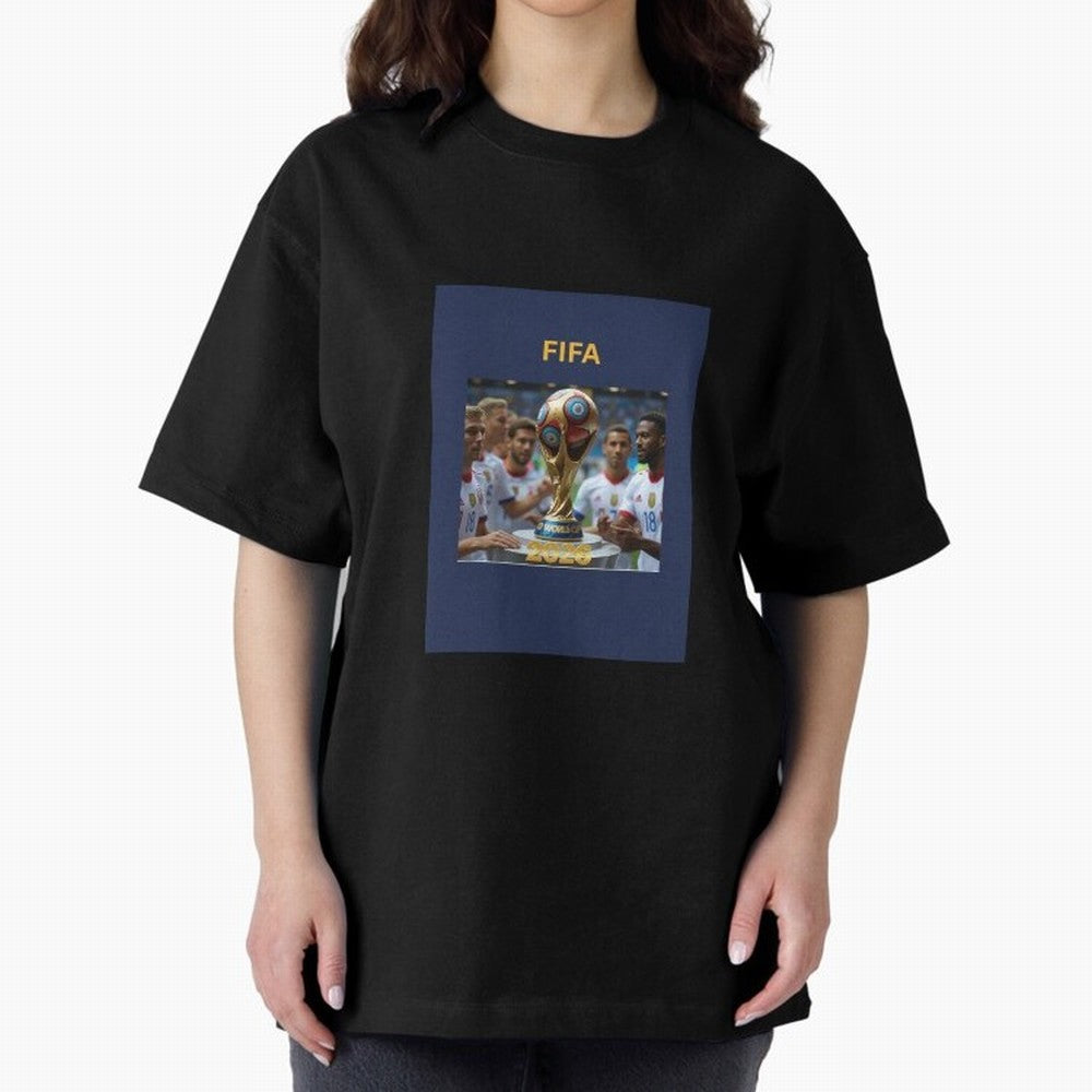 WORLD CUP FOOTBALL 2026 Oversized T-Shirt Build Match Day Hype around FIFA World Cup 2026, Mbappe and Neymar, Spain, Game Day Rituals, Football Legends, Country Pride and the Road to the Final; Perfect for Supporters Who Want Bold Football Energy,