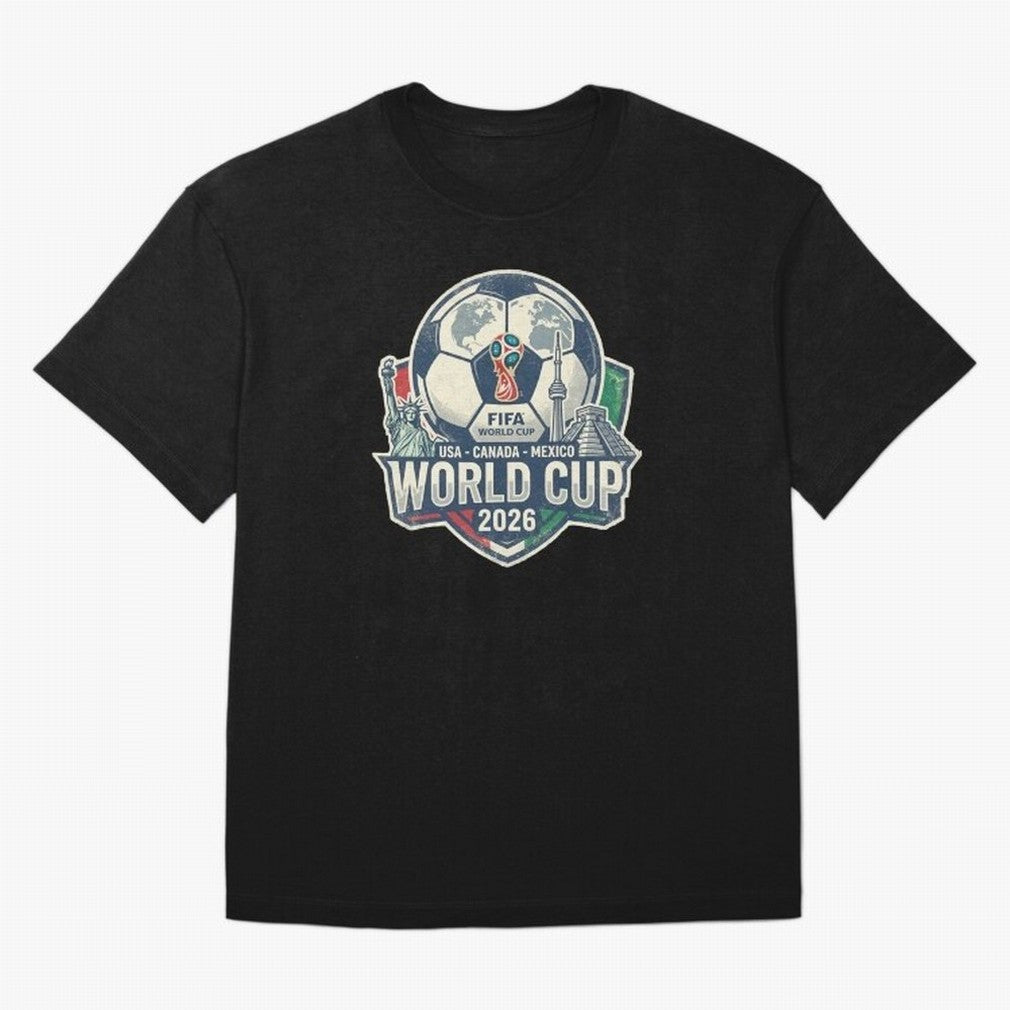 North America United Soccer 2026 Vintage Crest Oversized T-Shirt Relive FIFA World Cup 2026 Group Stage Made for Messi, Neymar and Mbappe, Spain Energy, Stadium Memories, Football Loyalty, International Chants and Championship Tradition; Built for