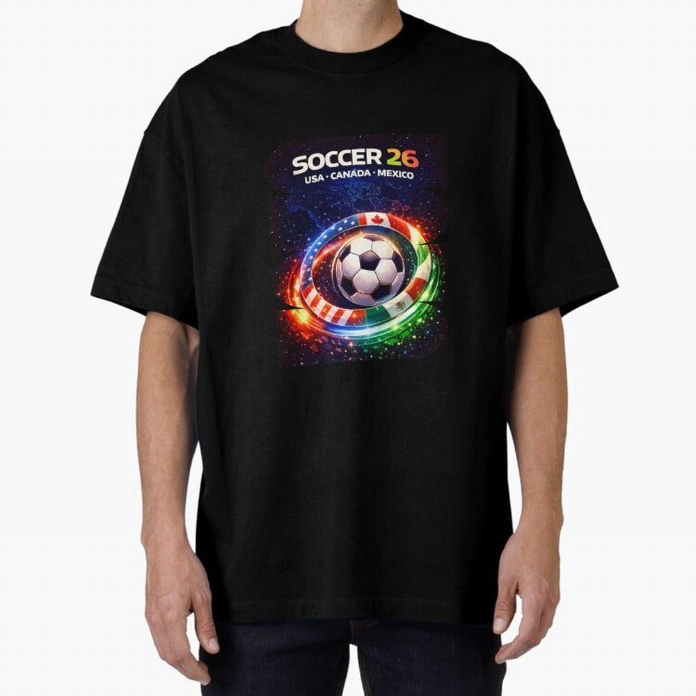 North America Soccer 2026 Soccer 26 Usa Canada Mexico Fan United 2026 Soccer Oversized T-Shirt Feel the Roar of FIFA World Cup 2026 Group Stage Featuring Neymar, Brazil, Portugal and Argentina Energy, Game Day Rituals, Football Legends, Country