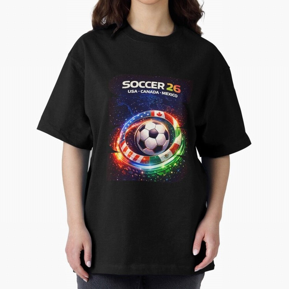 North America Soccer 2026 Soccer 26 Usa Canada Mexico Fan United 2026 Soccer Oversized T-Shirt Feel the Roar of FIFA World Cup 2026 Group Stage Featuring Neymar, Brazil, Portugal and Argentina Energy, Game Day Rituals, Football Legends, Country
