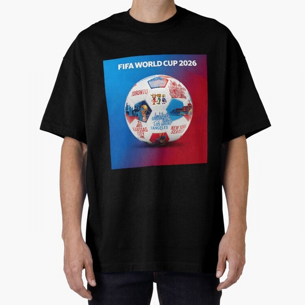 North America Football 2026 Oversized T-Shirt Capture Stadium Memories from FIFA World Cup 2026 Spirit, Featuring France, Cristiano Ronaldo, Haaland and CR7, Stadium Chants, National Pride, Trophy Dreams and Unforgettable Football Memories; Ideal