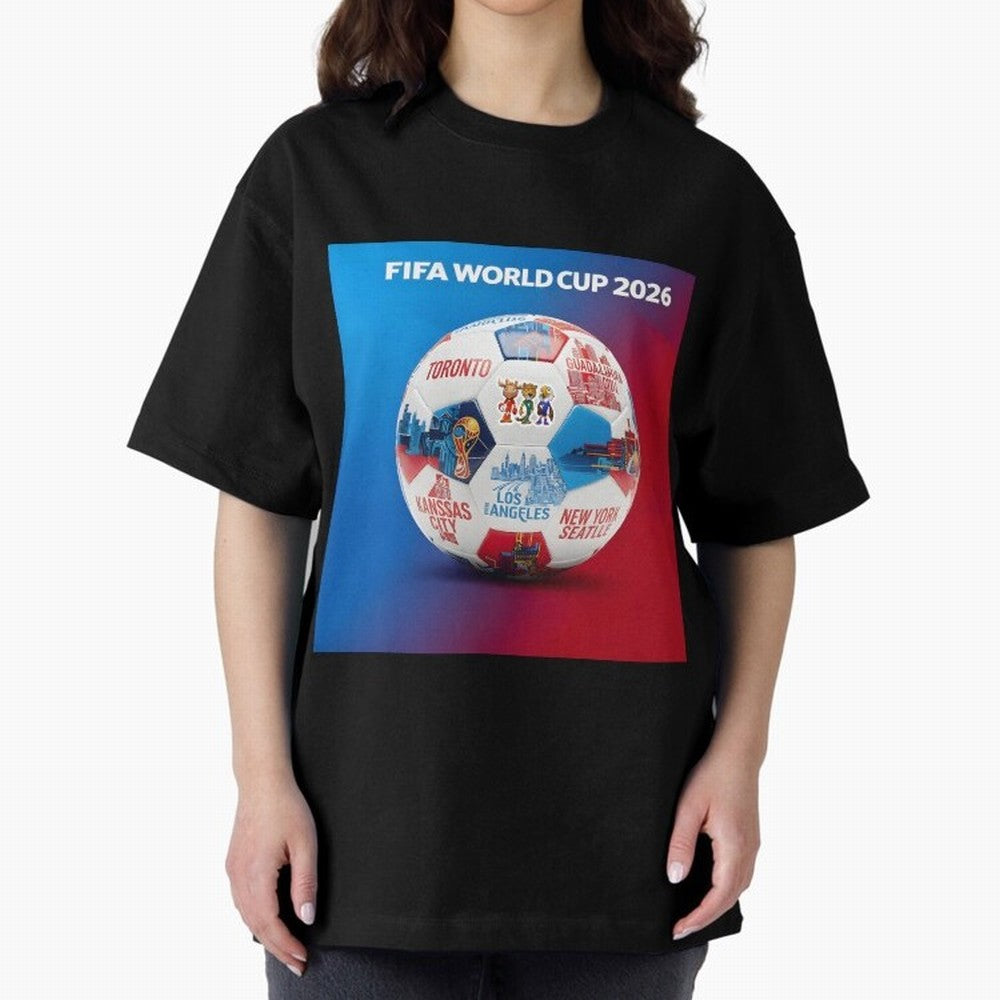 North America Football 2026 Oversized T-Shirt Capture Stadium Memories from FIFA World Cup 2026 Spirit, Featuring France, Cristiano Ronaldo, Haaland and CR7, Stadium Chants, National Pride, Trophy Dreams and Unforgettable Football Memories; Ideal